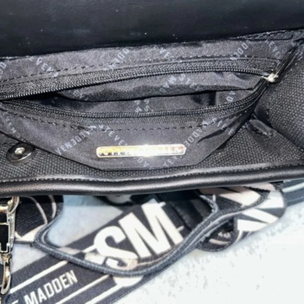 Steve Madden Canvas Crossbody Satchel Black